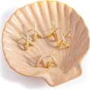 Jewelry Tray Trinket Dish Ceramic Shell Jewelry Holder Decorative Plate Bowl Organizing Rings Earrings Necklaces Keys Cute Small Jewelry Tray Gift for Women