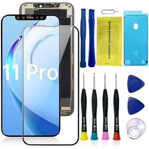Anfyco for iPhone 11 Pro 5.8" LCD Screen Replacement Kit with 3D Touch Digitizer Assembly | Repair Tools & Screen Protector Kit Includes Adhesive & Tools (Model A2160, A2217, A2215)