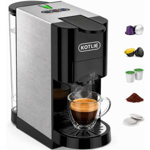 5 in 1 Single Serve Coffee Maker for K-Cup Pods, Nespresso Original, Dolce Gusto, ESE 44mm and Ground Coffee, 19 Bar Espresso Coffee Machine with Fast Brewing for Home Kitchen Office, Classic