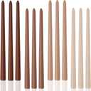 Brown Tall Taper Candles 12 inch Unscented Smokeless Long Tall Tapered Candle for Candlesticks Sticks Wedding Advent Home Decor Dinner ChristmasSet of 12