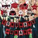 Red and Black Congrats Grad Banner and 2026 Graduation Hanging Swirls, Congrats Grad Sign Decorations Congratulations Graduate Banner for Red Black Congratulations Graduation Party Decorations 2026