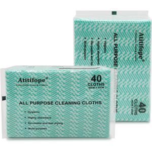 Multipurpose Cleaning Cloths Nonstick Wiping Rags Disposable Cleaning Towels Dish Cloths Reusable Wipes 80count