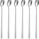Ice Tea Spoon Set of 6 Stainless Steel Coffee Stirrers Spoons Cocktail Stir Sticks Spoons with Long Handle for Bar Coffee Cocktail