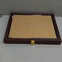 Jinchuan Military Challenge Coin Display Case Lockable Cabinet Rack Holder Shadow Box with Removable 2 Grooves Shelves and Anti Dust Door for Casino Poker Chips Collectibles, Large - Mahogany