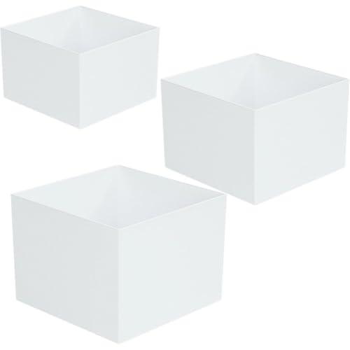 Hfppkn 3 Pcs Hollow Bottom Acrylic Cube Display Box, Plastic Riser Stand for Cupcake Dessert Collectible Buffet Layout