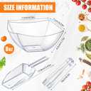 Vesici 48 Pcs 8 oz Clear Plastic Candy Bowls 24 Pcs with 12 Scoops and 12 Tongs Square Dessert Candy Bowl Buffet Containers Disposable Party Ice Cream Salad Dish for Serving Food Appetizers Supplies