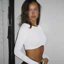 LASLULU Womens Sexy Double Lined Long Sleeve Shirts Crewneck Workout Tops Athletic Yoga Shirts Going Out Crop Tops (White, S)