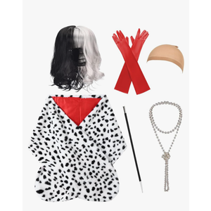 Halloween Cosutme for Women 2024 Cruella Deville Cosplay Coat Shawl for Adult