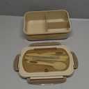 Bento Box for Adults, 1200 ML Lunch Containers, Leak-Proof Lunch Box with Utensils, BPA Free, 3 Compartment Bento Box, Microwave Safe, Khaki