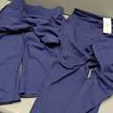 baleaf Women's Fleece Lined Leggings Thermal Warm Winter Leggings High Waisted Yoga Pants Cold Weather Inner Pocket Blue, Size: M