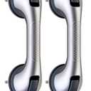2 Pack Suction Cup Shower Grab Bars for Seniors, Handles Bathtub Rails