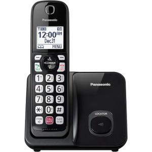 Panasonic Cordless Phone with Advanced Call Block, Bilingual Caller ID, Easy to Read Large HighContrast Display, Expandable System with 1 Handset, Home Phone  KXTGD810B (Black)