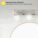 Design House Millbridge 3-Light Vanity Light, Satin Nickel Finish, Frosted Glass Shades, Dimmable, Bathroom Wall Fixture Design House, 517383