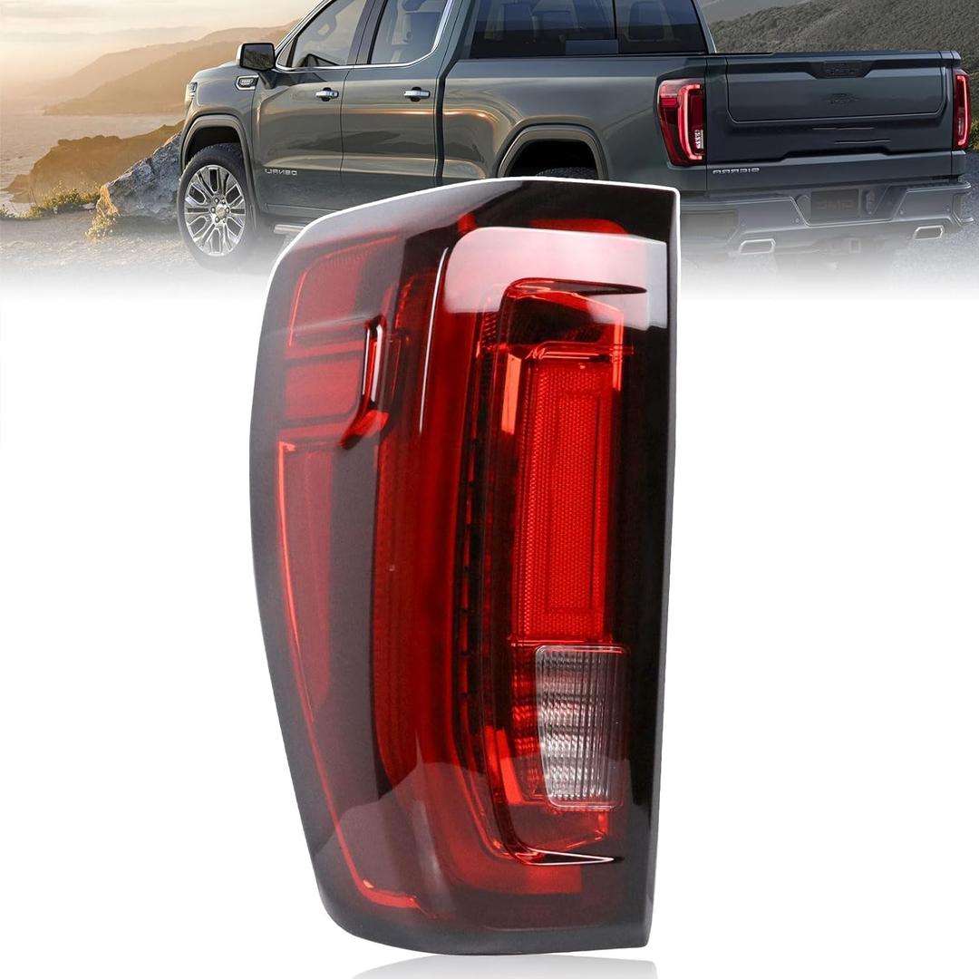LED Tail Light Assembly Compatible with 2019-2024 GMC Sierra 1500/2500HD/3500HD,Left Driver Side Taillights Rear Lamp with Signature Brake Light Replace# 84565921 GM2800310