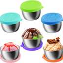 6-Pack 1.6oz Thickening Stainless Steel Salad Dressing Cups with Leakproof Lids | Reusable Sauce Containers for Lunch Box, Travel, Picnics & Kitchen Storage  Dishwasher Safe & Eco-Friendly