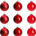 DN DECONATION Christmas Tree Decorative Hanging Ornaments, Red Mercury Glass Ball Set, 3.14” Tree Ornaments for Christmas Decorations, Holiday Hanging Balls for Winter & Festive Home Decor, 12