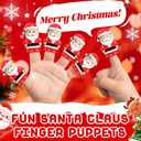 Christmas Train Set for Toddlers 2-4: Electric Toy Train with Light & Music, Toddler Toys for 1 2 3 Year Old Boy Girl, 6 Santa Finger Puppets, Track for Around Tree, Stacking Barns