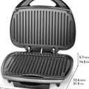 SugarWhisk Family-sized Contact Grill, 6-Serving Electric Indoor Grill with Adjustable Temp Control, Ceramic Coating, 1500W, Graphite