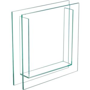 Royal Imports Flower Glass Vase - Flat Square Trim - 12"x12" Tall, Clear - Decorative Modern Floral Centerpiece Accent for Home Decor Living Room Bathroom, Kitchen, Shelf, Table, Entryway, Wedding