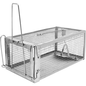 Humane Rat Trap - Catch & Release Chipmunks,Squirrels,Rats & Mice Live Mouse Trap for Indoor & Outdoor Use No-Kill Rodent Trap for Home, Yard, Garage Reusable Metal Cage 10.5"x5.5"x4.5"(1Pack)