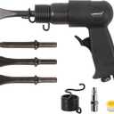 UW-AH150 Short Barrel Air Hammer Kit with Quick Change Retainer and 4 Chisels, 1-5/8 Inch Stroke, 4500 BPM, Light weight