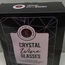 Gusto Nostro Crystal Wine Glasses Set of 4, 22 Oz Long Stem Modern Wine Glasses for White and Red Wine, Dishwasher Safe, Fancy, Elegant, Large and Tall Wine Glass for Wedding Christmas Anniversary (Crystal Design 3)