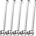 Cunhill 5 Pcs Soup Ladles Stainless Steel Serving Ladles with Long Handle for Serving, Cooking, Stirring, Portioning Kitchen Restaurant Accessories(6 oz)