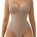 SHAPERX Women's Shapewear Tummy Control Bodysuit with Removable Pads Seamless Sculpting Mid Thigh Body Shaper Size L/XL