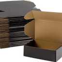 6x4x2 Inches Shipping Boxes Pack of 25, Packaging Corrugated Cardboard Mailer Boxes for Small Business, Black