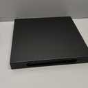 MyGift 16 Inch Square Matte Black Metal Large Serving Tray with Handles
