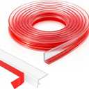 96 Inch L-Shape Shower Door Seal for 3/8 and 1/2 Glass
Clear PVC Side Seal for 3/8 and 1/2 Inch Frameless Glass, 96 Inch Trim-to-fit Strip with Adhesive Tape for Tile Installation