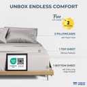 THREAD SPREAD 100% Egyptian Cotton Sheets Queen Size - Luxury 1500 Series Queen Sheet Set Egyptian Cotton (4 PC, Light Grey), Silky Soft, Sateen Weave, Cooling & Breathable, 17" Deep Pocket Bed Set