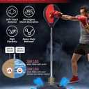 Stiatu Punching Bag with Stand, Heavy Boxing Bag Height Adjustable Reflex Bar and Speed Punching Bag for Adults & Youth, Home Gym Training Equipment for MMA Fitness Stress Relief, Pro