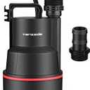 Tenzzola Sump Pump Submersible Utility Water Pump Thermoplastic Portable Electric Water Removal Transfer Pump with 16.4FT Cord for Swimming Pool Basement Garden Pond Tubs Draining, 1/4 HP