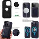 2 x for iPhone 14 Pro Case Leather, 2 in 1 Detachable,Compatible with MagSafe,with Card Holder, PU Leather Kickstand Card Slots Case 6.1" Blue