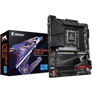 GIGABYTE Z790 AORUS Elite AX (LGA 1700/ Intel Z790/ ATX/ DDR5/ Quad M.2/ PCIe 5.0/ USB 3.2 Gen2X2 Type-C/Intel WiFi 6E/ 2.5GbE LAN/Q-Flash Plus/PCIe EZ-Latch/Gaming Motherboard)