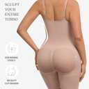 FeelinGirl Shapewear Tummy Control Seamless Bodysuit Hip Enhancer Body Shaper for Women (Beige, M)