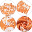 Women's Floral Boho Button Down Shirts Dress Long Sleeve Blouse Outfits Business Casual Work Tops (Orange, M)