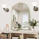 Gold Arched Bathroom Mirror for Wall-30"X20" Wall Mirror for Living Room, Bedroom, Bathroom, Dressing Room Hanging Vanity Mirror for Wall Decoration