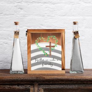 Blosssound Unity Sand for Wedding Ceremony Set Christian Together We Make a Family Unity Sand Ceremony Shadow Box and Vases for Religious Wedding Centerpiece Marriage Bridal Party Supplies