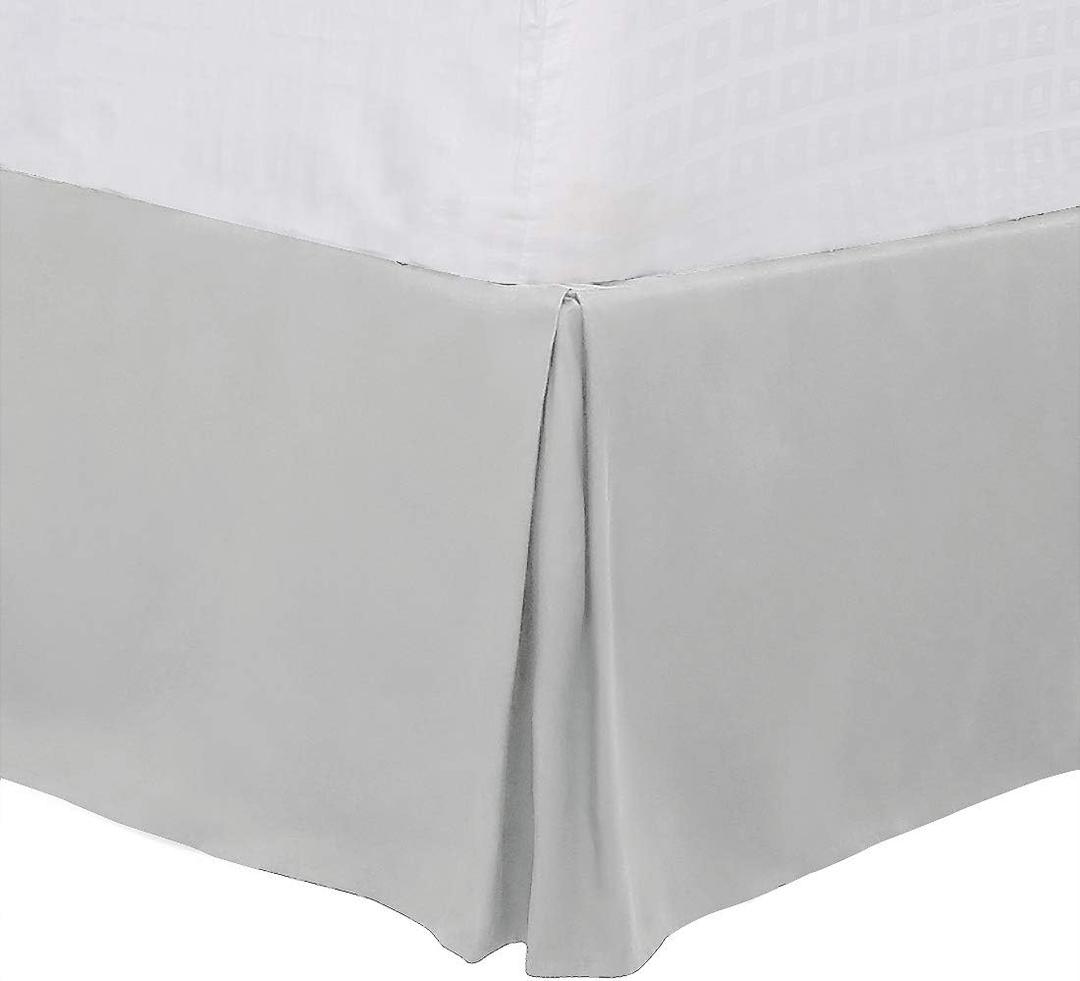 PiccoCasa Queen Size Pleated Bed Skirt, Ruffled Lightweight Box Spring Cover - 16 Inch Drop Dust Ruffle Bedskirt, Wrinkle Free and Fade Resistance, Easy to Stall - Light Gray