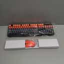 Wireless Keyboard and Mouse Combo, 104 Round Keys Cute Colorful Keyboard and Mouse with Retro Typewriter for PC Mac Laptop Tablet Computer Windows, Black/Red