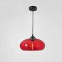 I-xun - Industrial Pendant Light Shade of Onion Vintage Chandelier E26 Pendant Lighting for Kitchen Island Colorful Glass Cage (Red)