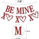 Red Glitter BE MINE Banner, Valentine's Day Bunting Garland, Romantic Anniversary, Wedding, Engagement, Galentine's Party Decorations