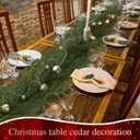 Shihanee 5 Feet Christmas Artificial Cedar Garlands with Metal Vintage Bell on Rope Realistic Soft Green Cedar Garland Faux Xmas Greenery Garland for Holiday Indoor Mantle Fireplace Decor