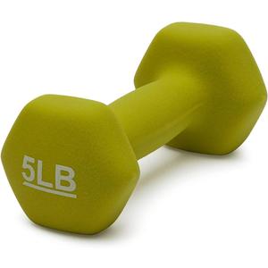 Amazon Basics Neoprene Dumbbell Hand Weights for Exercise and Muscle Toning, 5Lb