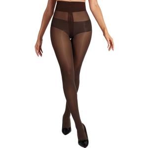 2 x Unbelievable Durability Tights, Rip Resistant Pantyhose, 40D Semi Sheer High Waist T-Crotch Strong Tights for Women (L)