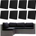 8Pcs Outdoor Cushion Covers, Patio Cushion Covers,Stretch Elastic Slipcovers, Replacement Washable & Reusable Furniture Protector for Patio Couch (Black,Cover Only)