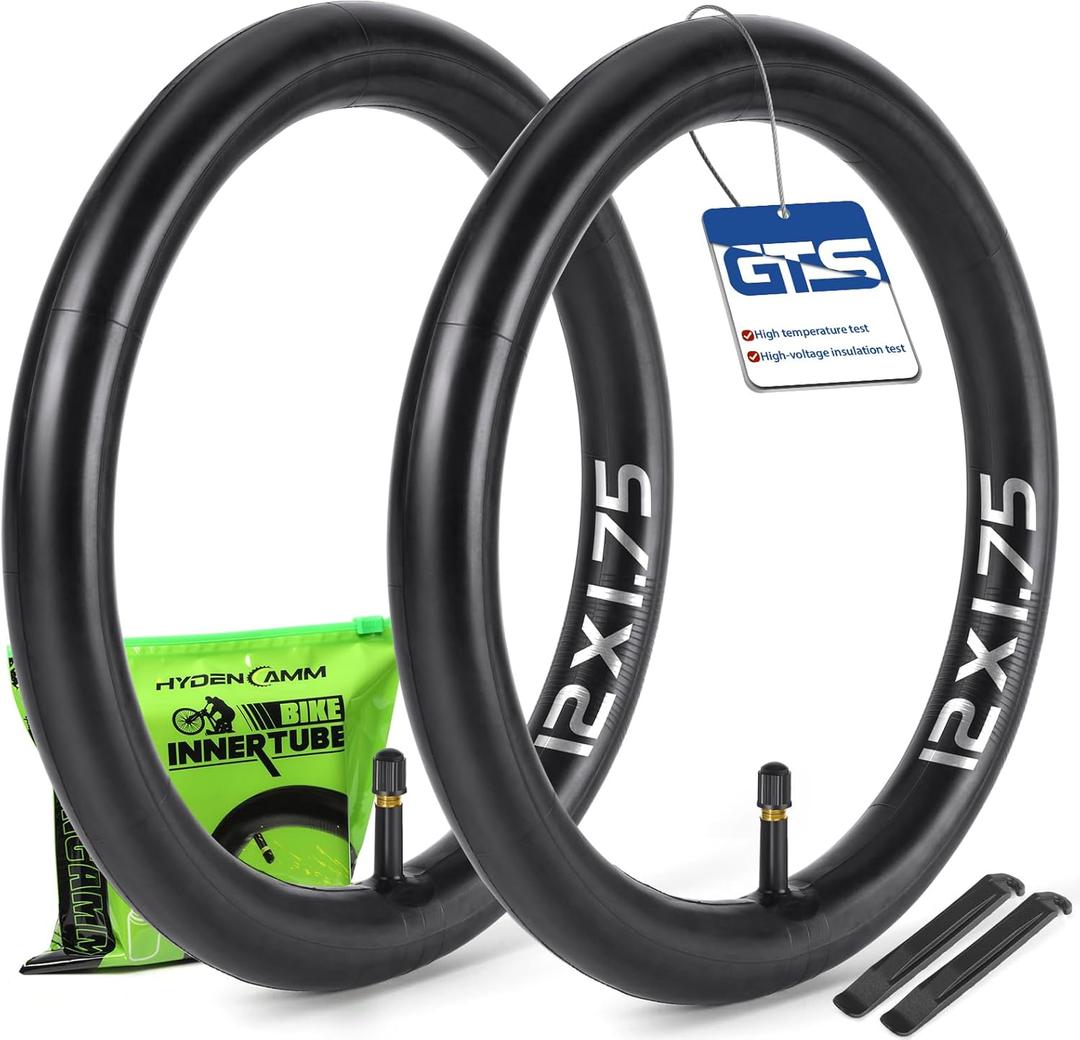 2 Pack 12"/x1.75/2.125 Bicycle Tube with 2 Tire Levers, Bicycle Tube with 32mm AV Valve, Inner Tube for Road/MTB Bike by Hydencamm (2 of One Size)