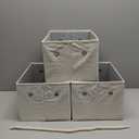 StorageWorks Large Storage Baskets for Organizing, Foldable Storage Baskets for Shelves, Fabric Storage Bins with Handles, Beige, White & Ivory, 3-Pack (14 " L x 10 " W x 8" H)